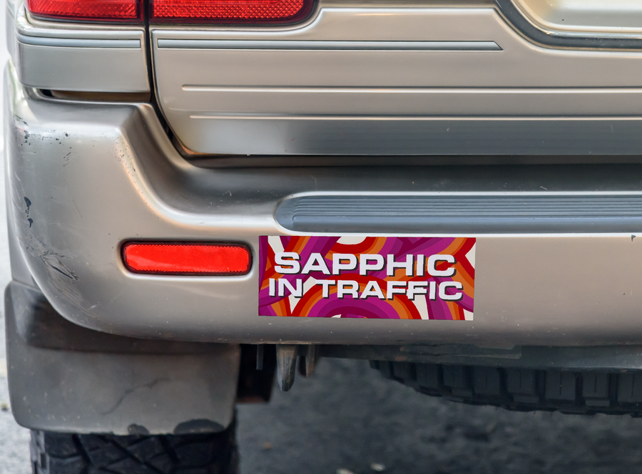 Sapphic in Traffic Bumper Sticker