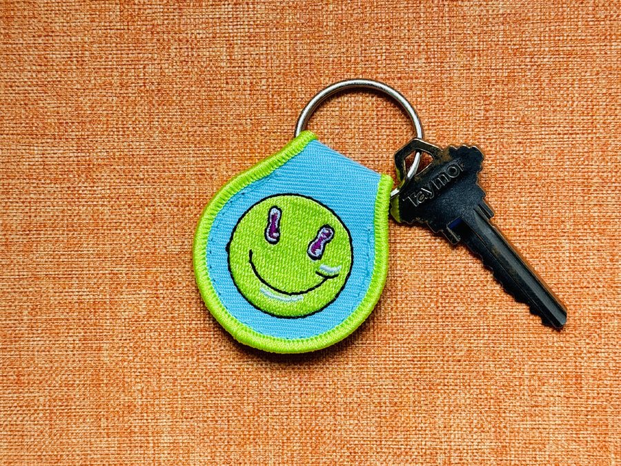 Happy Face Patch Keychain Designed by Puppyteeth